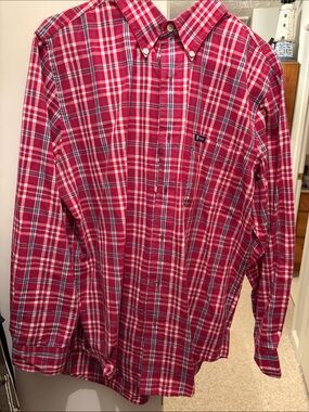 Chaps Red Plaid Button-Down Shirt